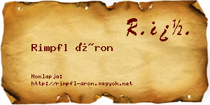 Rimpfl Áron névjegykártya